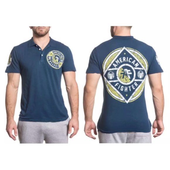 AMERICAN FIGHTER Men's Polo S/S BENJAMIN Premium - Picture 1 of 9